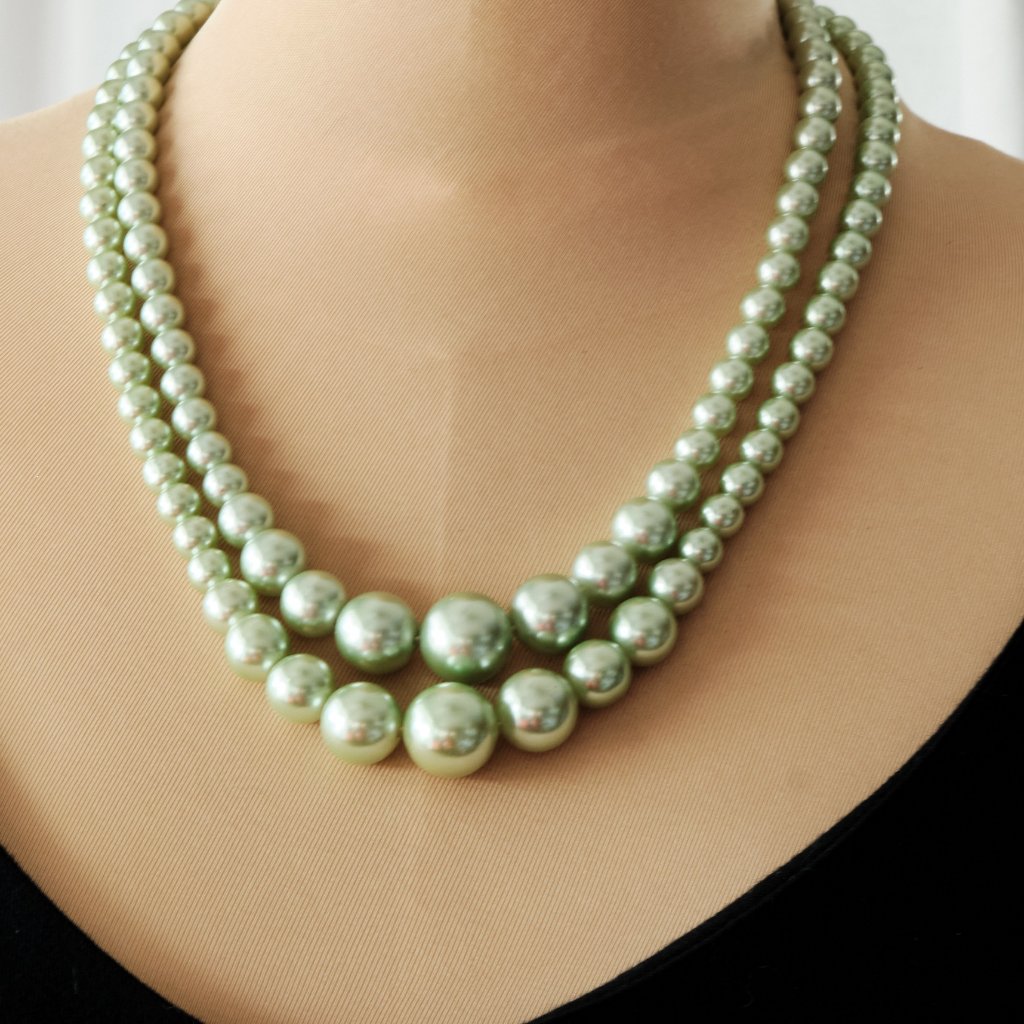 Hong Kong Vintage Faux Pearl 2 Strand Necklace